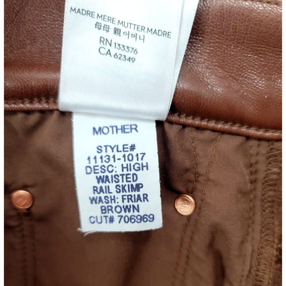 MOTHER High Waisted Rail Skimp Pants - Friar Brown, Wax on Wax Off - Picture 9 of 10